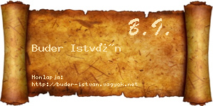Buder István névjegykártya